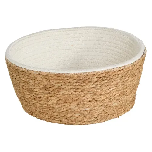 Panier 32x32 cm NINO Blanc / Naturel
