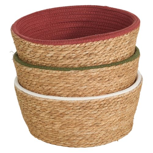 Panier 32x32 cm NINO Blanc / Naturel