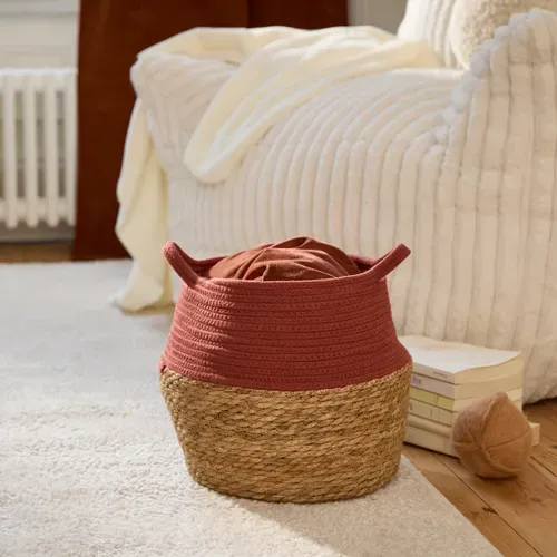 Panier 32x32 cm NINO Terracotta / Naturel vue d'ambiance 1