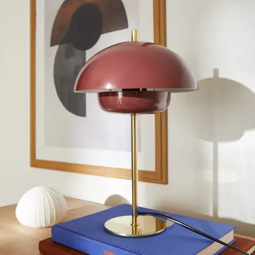 Lampe à poser H. 34 cm BRENDA Bordeaux vue d'ambiance 1