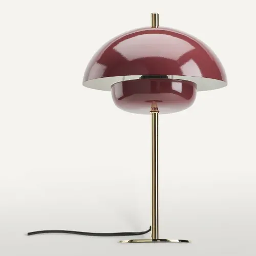 Lampe à poser H. 34 cm BRENDA Bordeaux vue 3/4