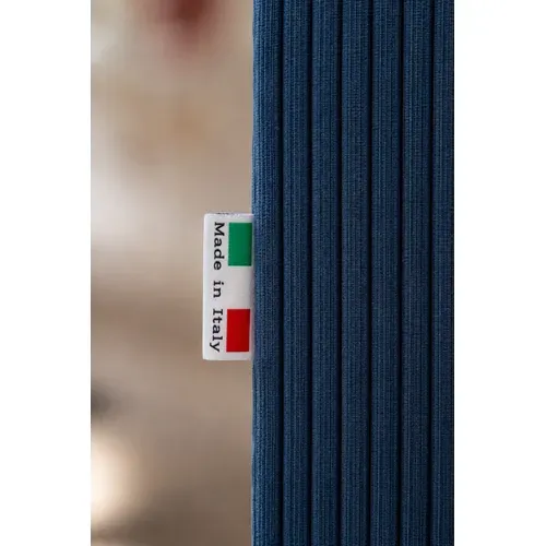 Canapé convertible express 3 places CLAYVE en velours côtelé bleu matelas 13 cm vue détaillée