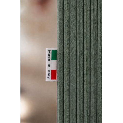 Canapé convertible express 3 places CLAYVE en velours côtelé vert matelas 13 cm vue détaillée