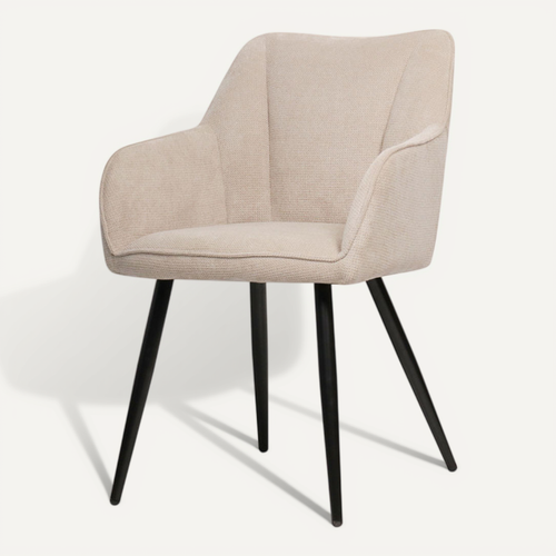 Chaise Repas Rio Beige Pieds Métal Noir