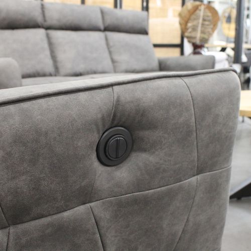 Canapé 2 Places électrique Relax Gris Anthracite Lito