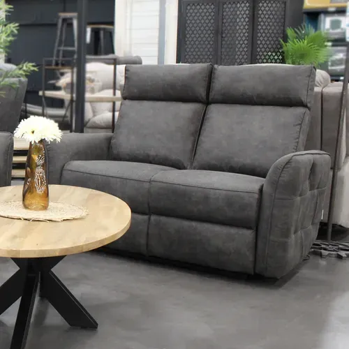 Canapé 2 Places électrique Relax Gris Anthracite Lito