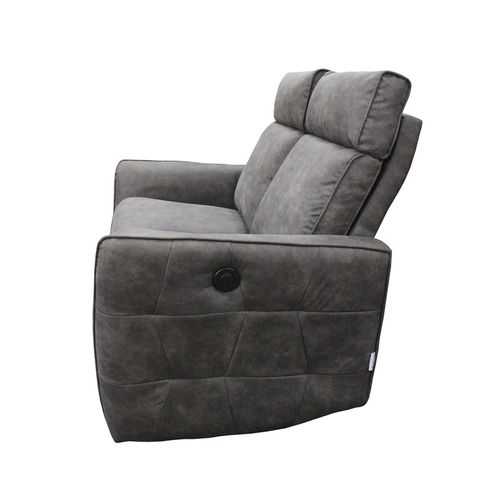 Canapé 2 Places électrique Relax Gris Anthracite Lito