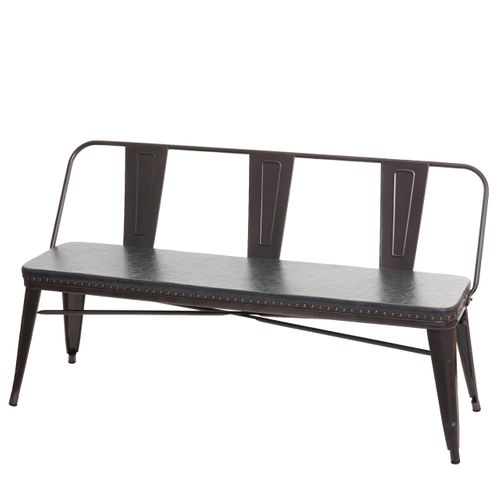Banc 3 Places Banc De Salle à Manger Cuir Artificiel Chesterfield Noir-gris 04_0000514