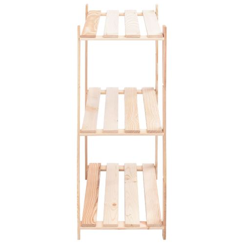 LAPOOH 3 Tier Shelves, 2 Pieces, 80 x 38 x 90 cm, Solid Pine, 150 kg