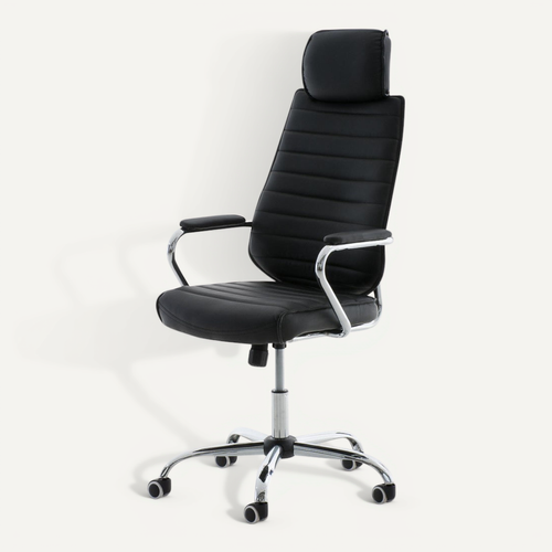 Fauteuil De Bureau Design Noir En Velours - Réglable En Hauteur, Pivotant, Confort Maximal - Lot De 2