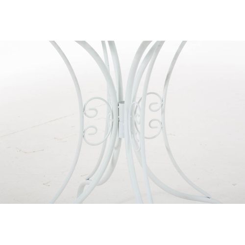 Table Haute De Jardin En Fer Forgé – Style Antique – Blanc Crème – 101 Cm – Aubaho