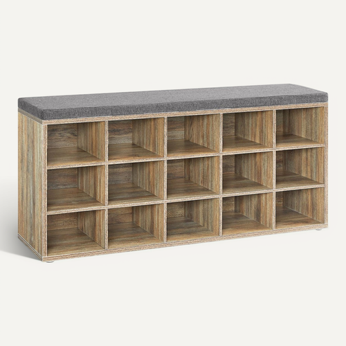 Banc Chaussures Meuble Chaussures Entrée Banc Rangement Avec 15 Compartiments Siège