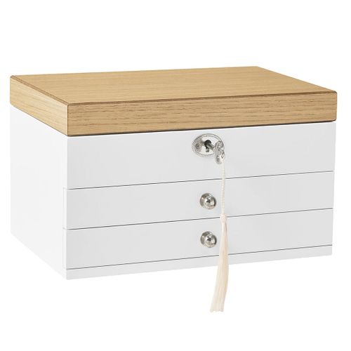 Boîte à Bijoux à 3 Niveaux Rangement à Bijoux En Bois D'ingénierie