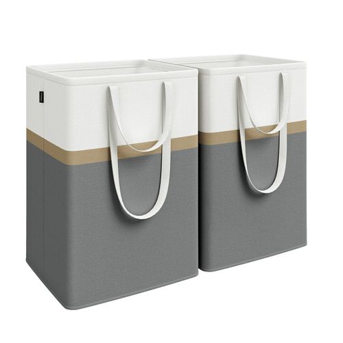 Lot De 2 Paniers à Pinces à Linge Avec Cintre – Dimensions 390 X 280 Mm – En Toile, Lavable – Pour Rangement Buanderie, Jardin