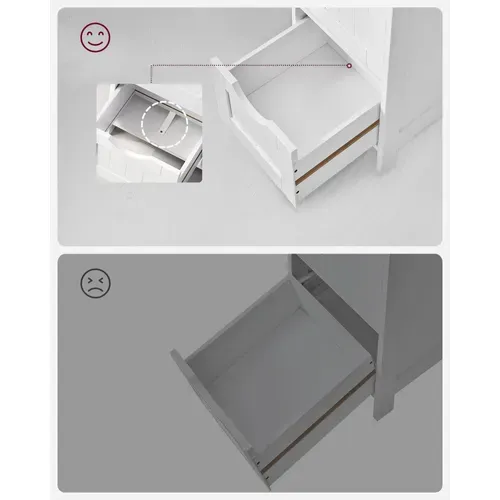 Meuble De Salle De Bain Sur Pieds Meuble De Rangement Avec 4 Tiroirs 30 X 30 X 82 Cm