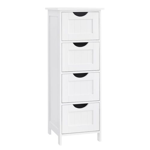Meuble De Salle De Bain Sur Pieds Meuble De Rangement Avec 4 Tiroirs 30 X 30 X 82 Cm