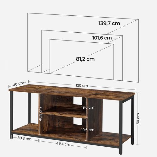 Meuble TV Pour Télévision Jusqu’à 60 Pouces 120 X 40 X 50 Cm Support Télévision Avec