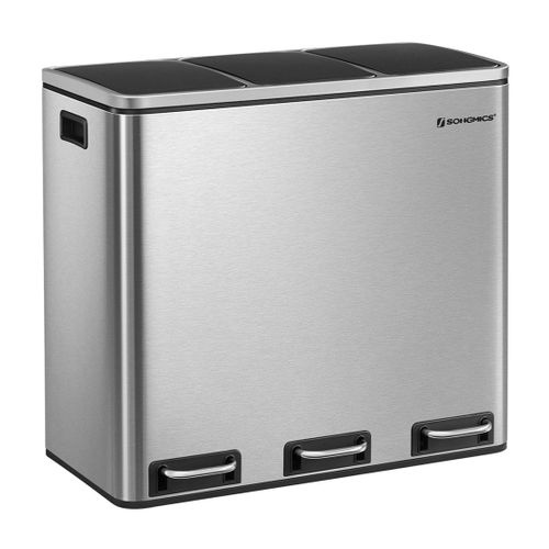 Poubelle De Recyclage Poubelle Triple Seau 3 X 18 Litres 3 Compartiments Mécanisme Ta