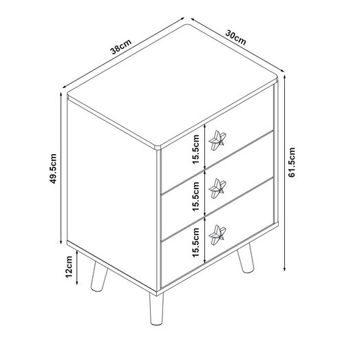 Commode Meuble De Rangement Pratique Entrée Salon Chambre Pour Enfants 62 X 38 X 30 Cm Vert