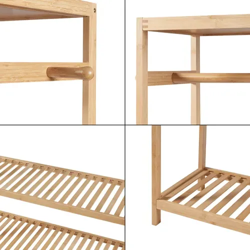 Portemanteau Meuble D'entrée Design Bambou 165 X 100 X 35 Cm Naturel 03_0010368