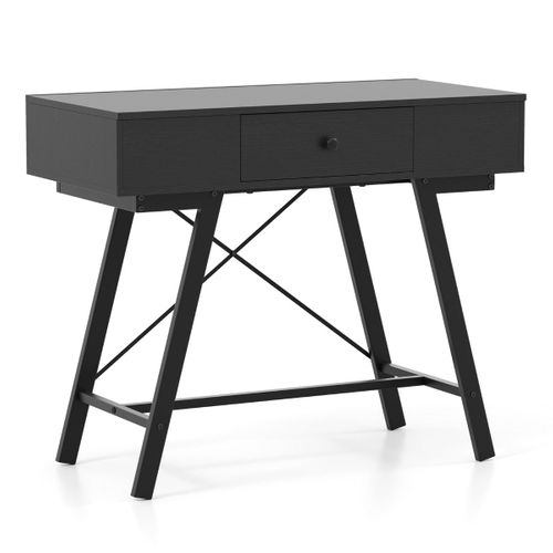 Bureau De Maquillage Coiffeuse 2-en-1 Avec Miroir Et Tiroir 96,5 X 46,5 X 80,5 Cm