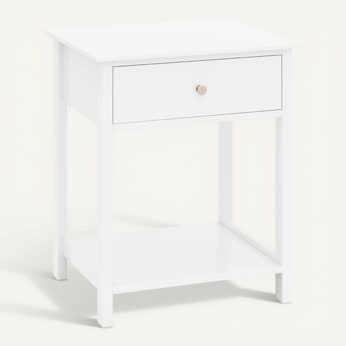 Table De Chevet Multifonctionnelle 48 X 40 X 58 Cm Avec Tiroir Et étagère Ouverte Sty