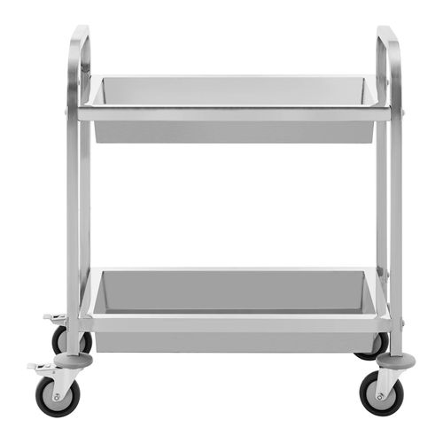Chariot De Service 3 étages En Inox - Avec Roulettes Et Freins - 75x40x83 Cm - Idéal Cuisine, Restaurant, Bureau - 10