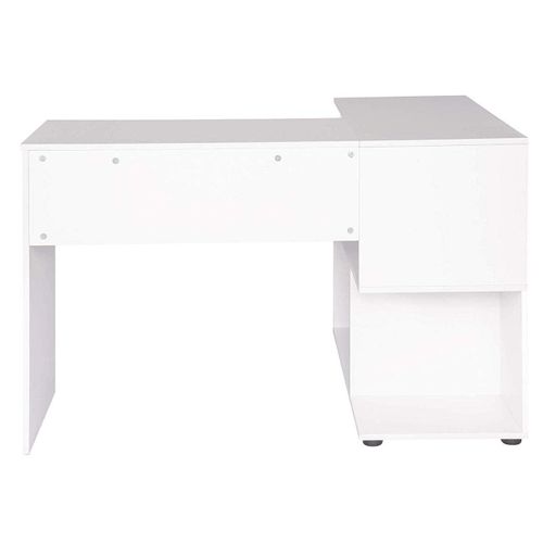 Bureau Adulte D'angle Avec étagères 100 Cm Blanc 19_0000549