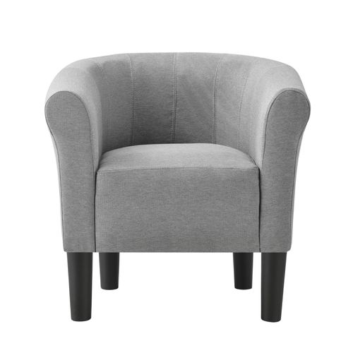 Fauteuil Lounge Chaise Siège Tissu Polyester 70 Cm Gris Claire 03_0001934