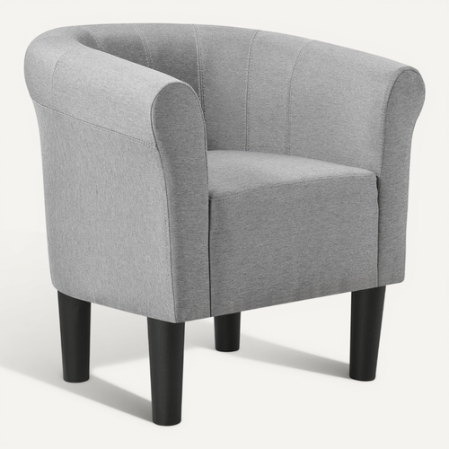 Fauteuil Lounge Chaise Siège Tissu Polyester 70 Cm Gris Claire 03_0001934