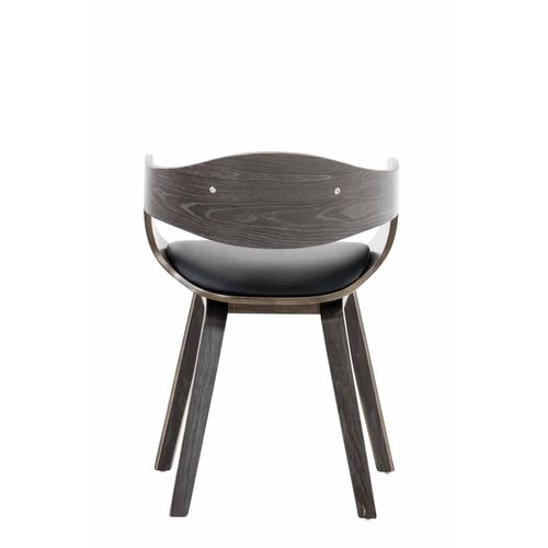 Chaise De Salle à Manger Design Scandinave En Pvc Noir Et Structure En Bois Gris 10_0001912
