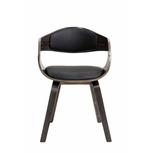 Chaise De Salle à Manger Design Scandinave En Pvc Noir Et Structure En Bois Gris 10_0001912