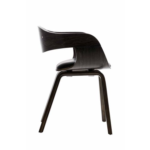 Chaise De Salle à Manger Design Scandinave En Pvc Noir Et Structure En Bois Gris 10_0001912