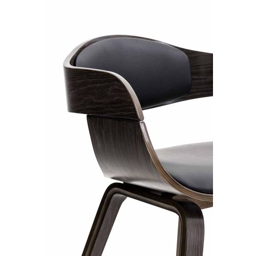 Chaise De Salle à Manger Design Scandinave En Pvc Noir Et Structure En Bois Gris 10_0001912