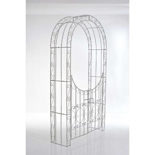 Arche à Rosiers Casa.pro Avec 2 Jardinières - Support Plantes Grimpantes Lierre Glycine - Voûte Romantique Mariage Jardin - Acier 220 X 202 X 50 Cm Noir