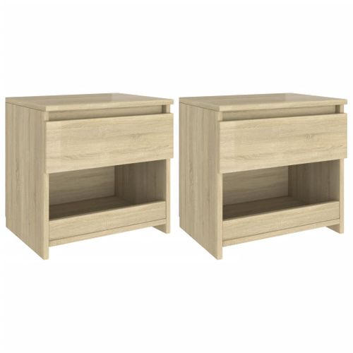 Lot De 2 Tables De Chevet Avec Tiroir + étagère – 40x30 Cm, Multi Couleur