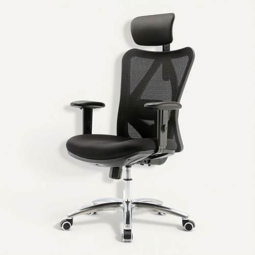 Fauteuil De Bureau Support Lombaire Ergonomique Réglable Sur 3 Positions En Maille Noir 04_0006214