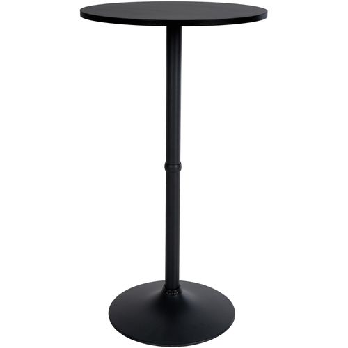 Table Haute De Bar Bistrot Plateau Forme Diamètre 60 Cm Rond En Bois Noir Et Métal Chromé 10_00065