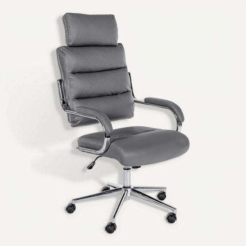 Fauteuil Exécutif Sur Roulettes Design Épuré Et Confort Optimal Base Chromée Et Revêtement En Simili