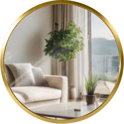 Miroir Mural Rond En Métal Doré Diamètre 30 Cm 10_0008429