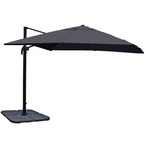 Parasol Déporté Avec Système De Manivelle 3x4 M Aluminium Et Polyester Anthracite Avec Pied 04_001