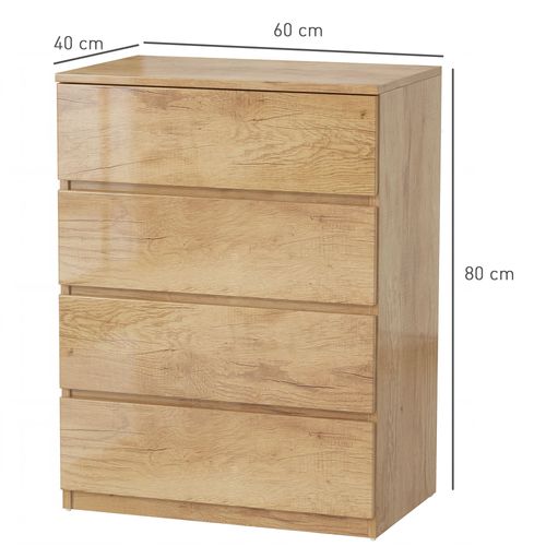 Commode 4 Tiroirs Chambre 60 X 40 X 80 Cm Gain De Place Rangement Spacieux Minimalist
