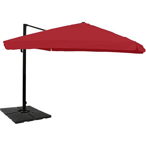 Parasol De Restauration 3x4m (ø5m) Polyester/aluminium 26kg Bordeaux Avec Pied Rotatif 04_0003533