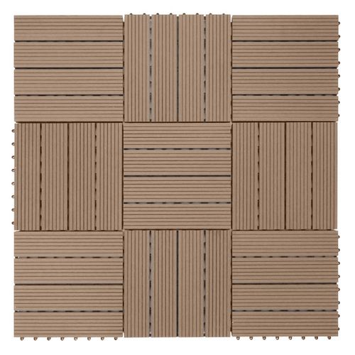 Dalles De Terrasse X11 Aspect Bois En Wpc 30x30cm Clipsable 1m² Balcon Jardin Extérieur 04_0005500