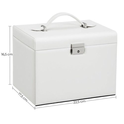 Boîte à Bijoux Coffre Bijoux Rangement Beauté 4 Niveaux Organisateur Avec Plateaux Revêtement