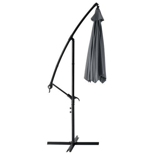 Parasol Déporté Hexagonal Avec Manivelle Inclinable Imperméable Uv Diamètre 270 Cm Gr