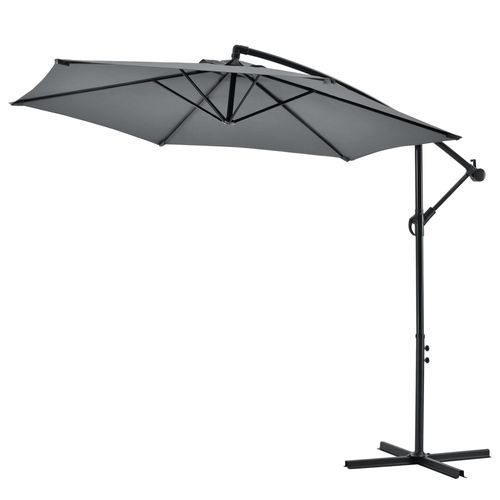 Parasol Déporté Hexagonal Avec Manivelle Inclinable Imperméable Uv Diamètre 270 Cm Gr