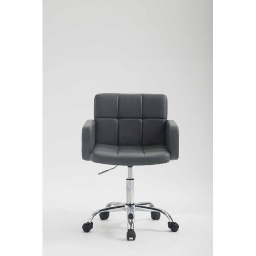 Chaise De Bureau à Roulettes Avec Dossier Et Accoudoirs En Synthétique Gris Fal10154