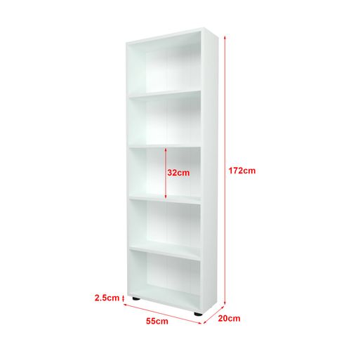 Bibliothèque Design Pour Salon étagère Style Original à 5 Niveaux 172 X 55 X 20 Cm Bl