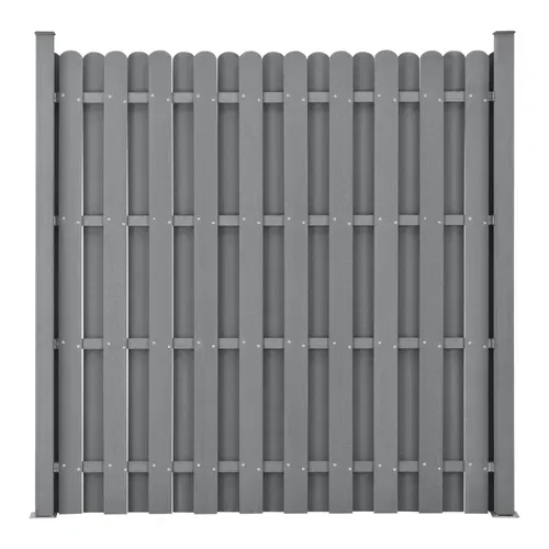 Kit De 3 Clôtures Barrière Brise Vue Brise Vent Bois Composite (wpc) Gris 185 X 562